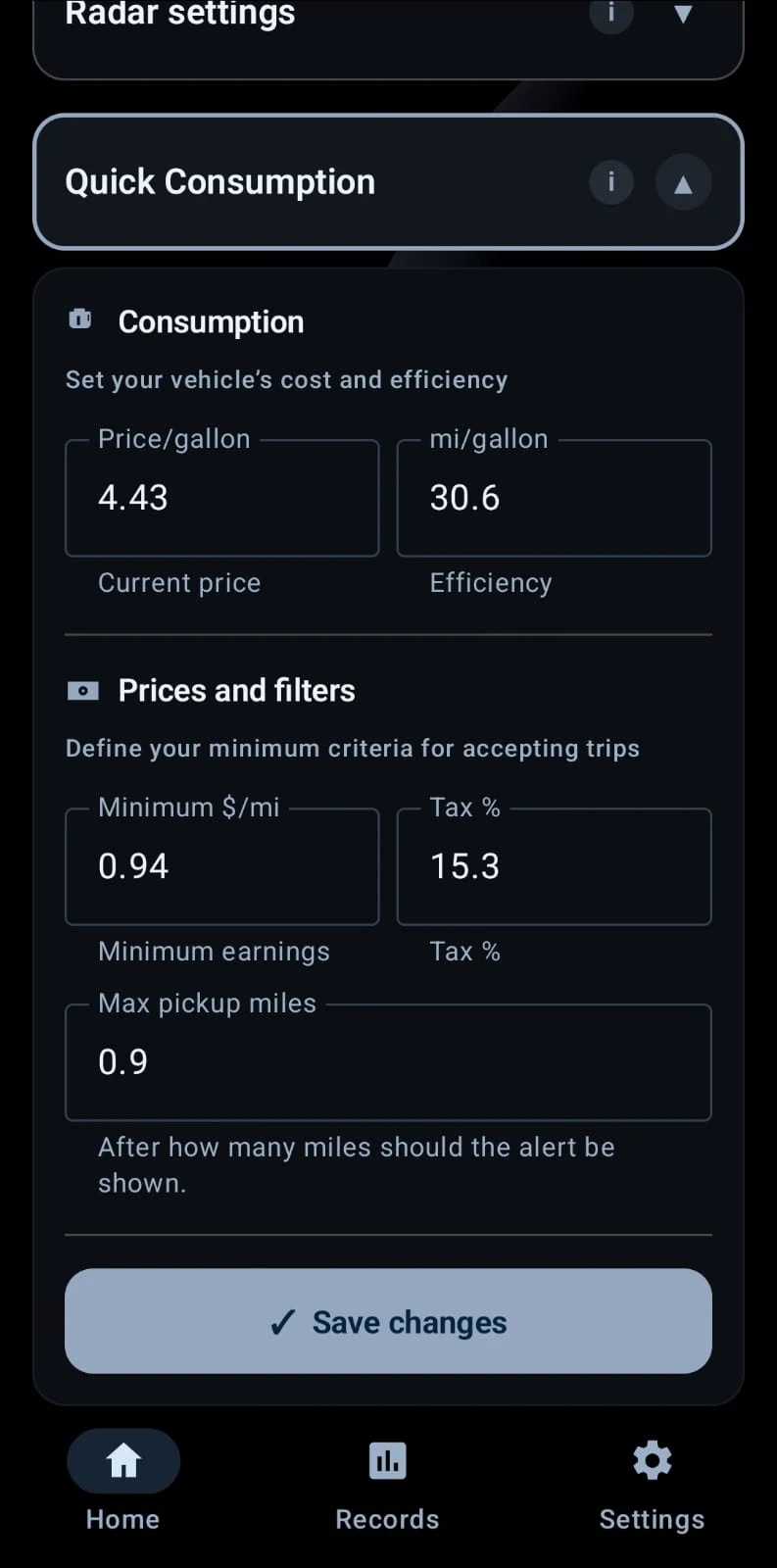 Trip Radar screenshot
